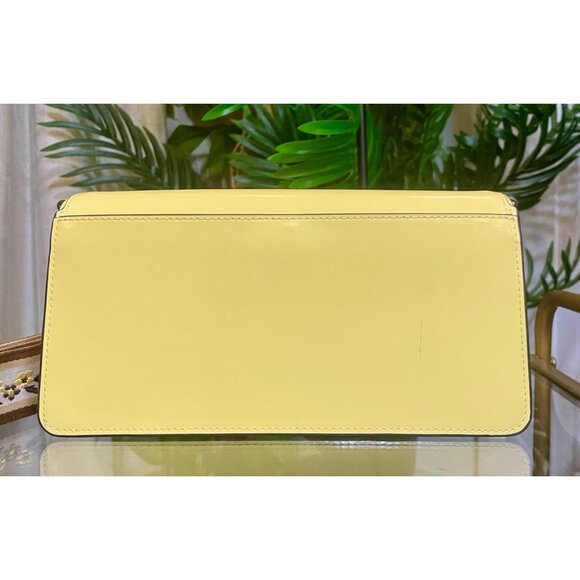 NEW!! Tory Burch Yellow Emerson with Floral Guitar Strap & Matching Wallet - Picture 4 of 16